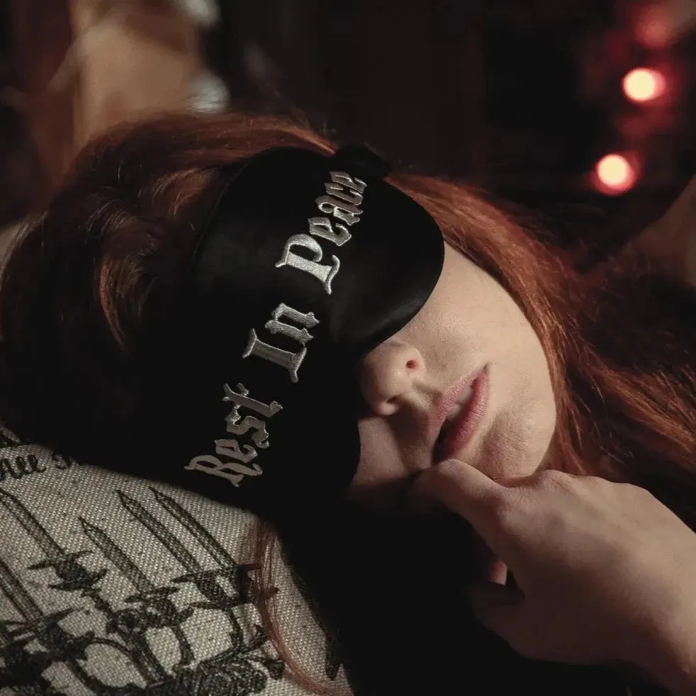 “Rest In Peace” Silk Sleep Mask by Lively Ghosts