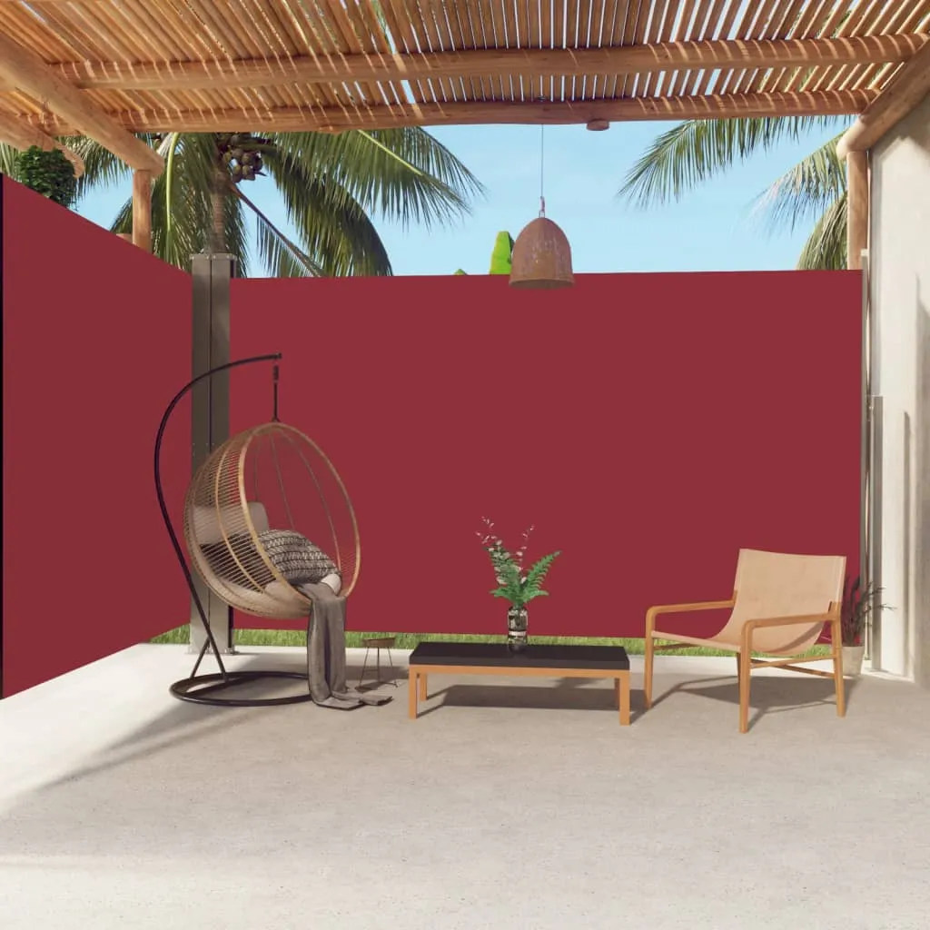 Retractable Side Awning Red 220x600 cm