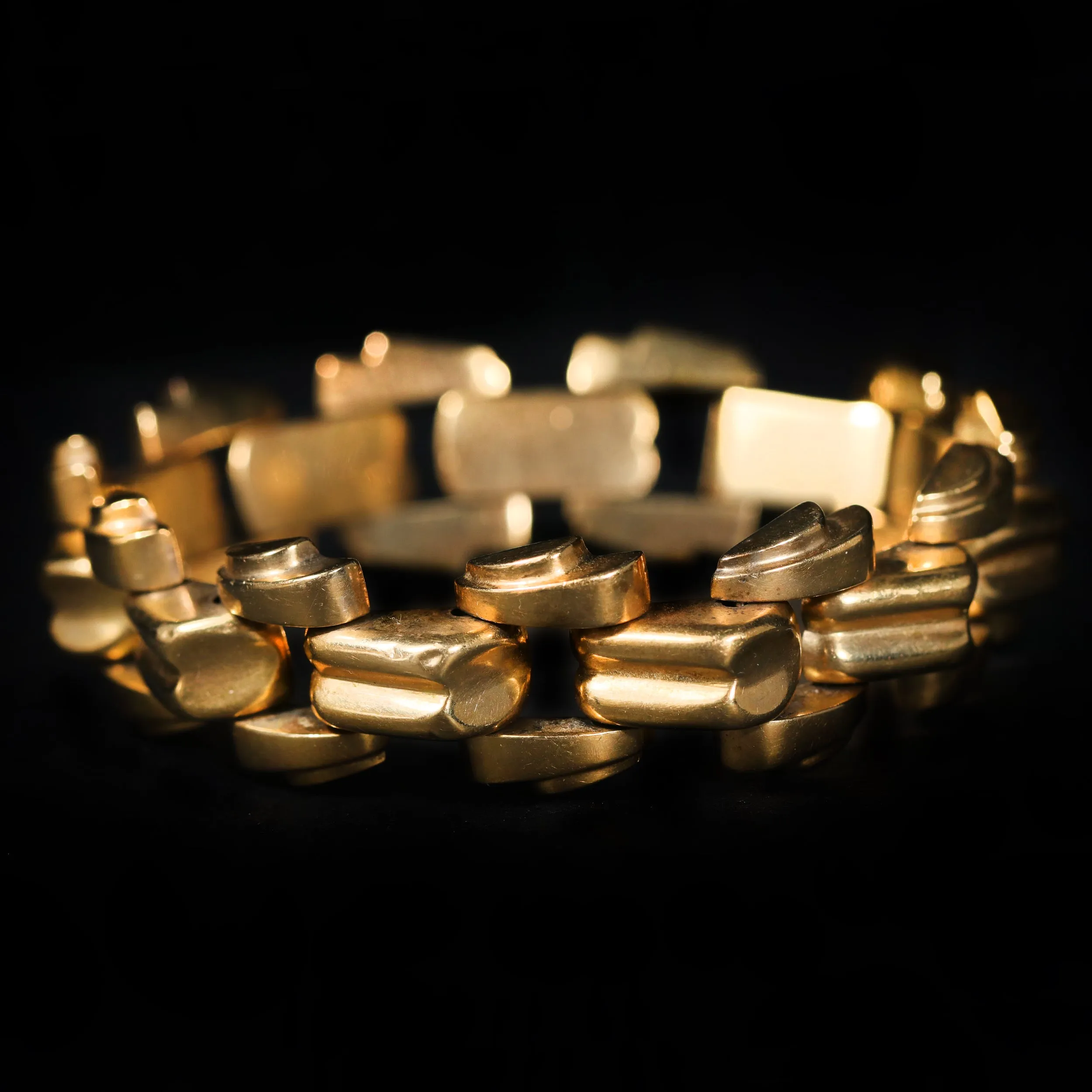 Retro 14K Yellow Gold Link Bracelet