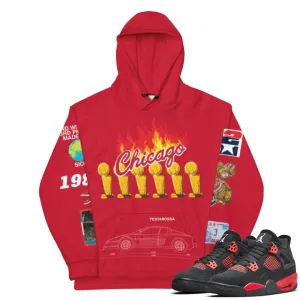 Retro 4 red thunder Hoodie