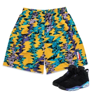 RETRO 6 AQUA BARCELONA YELLOW MESH SHORTS