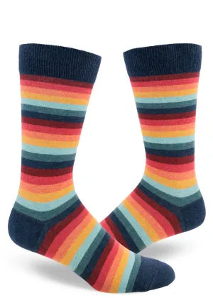 Retro 70's Stripe Men's Crew Sock