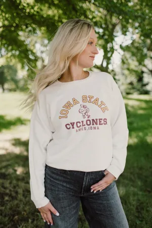 Retro Brand x Blond Genius - Iowa State ISU Cyclones Crewneck Sweatshirt in Antique White