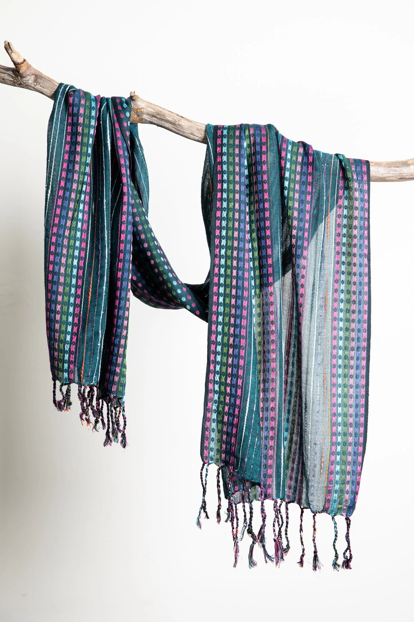 Retro Dot Stripe Fringe Scarf