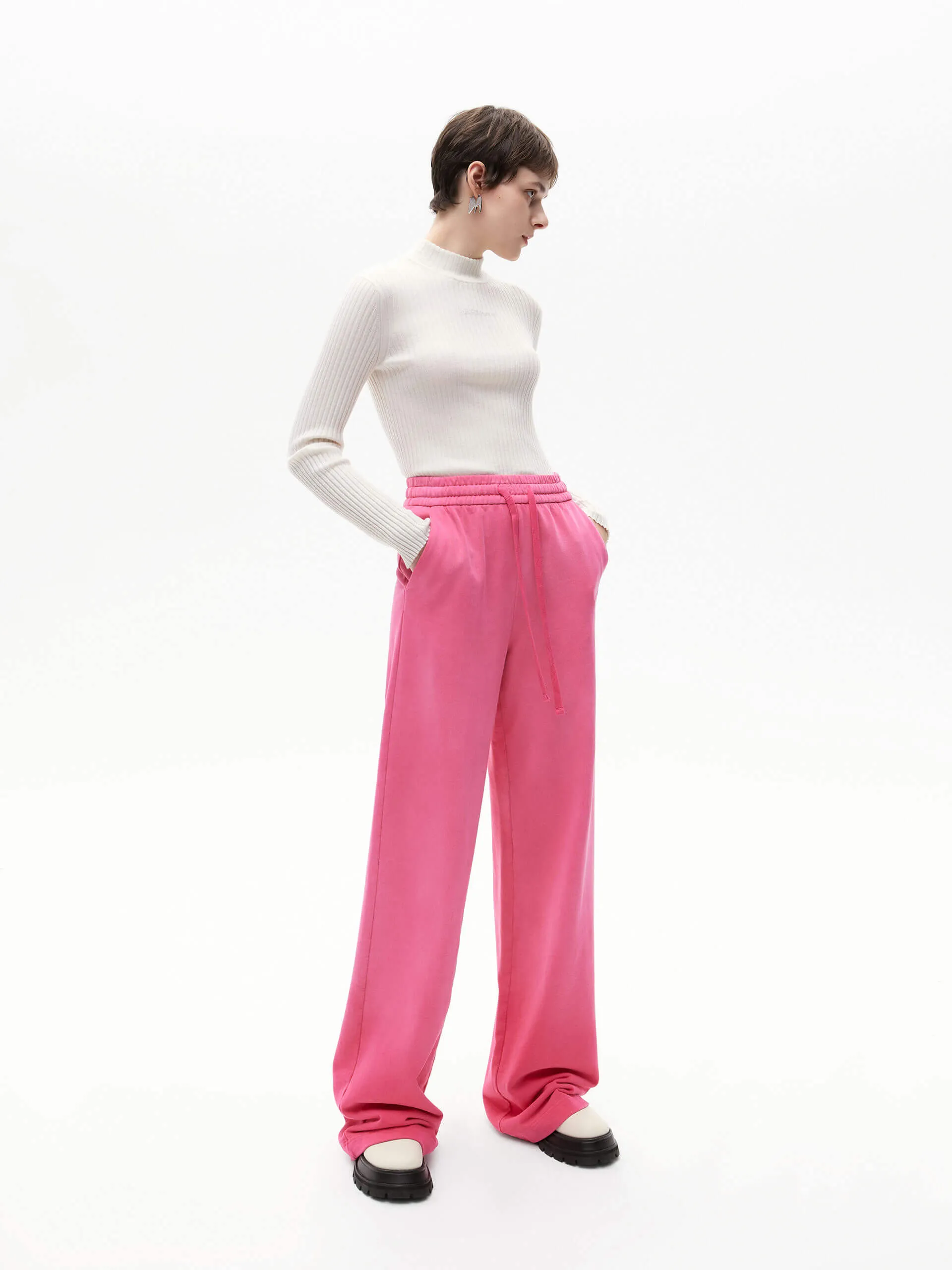 Retro Drawstring Waist Pants