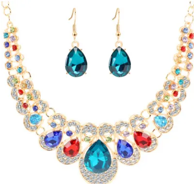 Retro ethnic style jewelry set crystal gem fashion jewelry