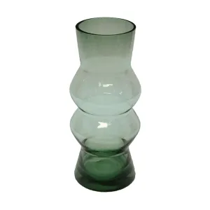 Retro Green Glass Vase (30.5cm)