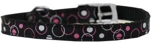 Retro Nylon Dog Collar with classic buckle 3-8" Black Size 10