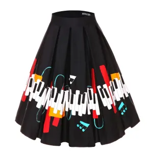 Retro Pleated Swing Skirt