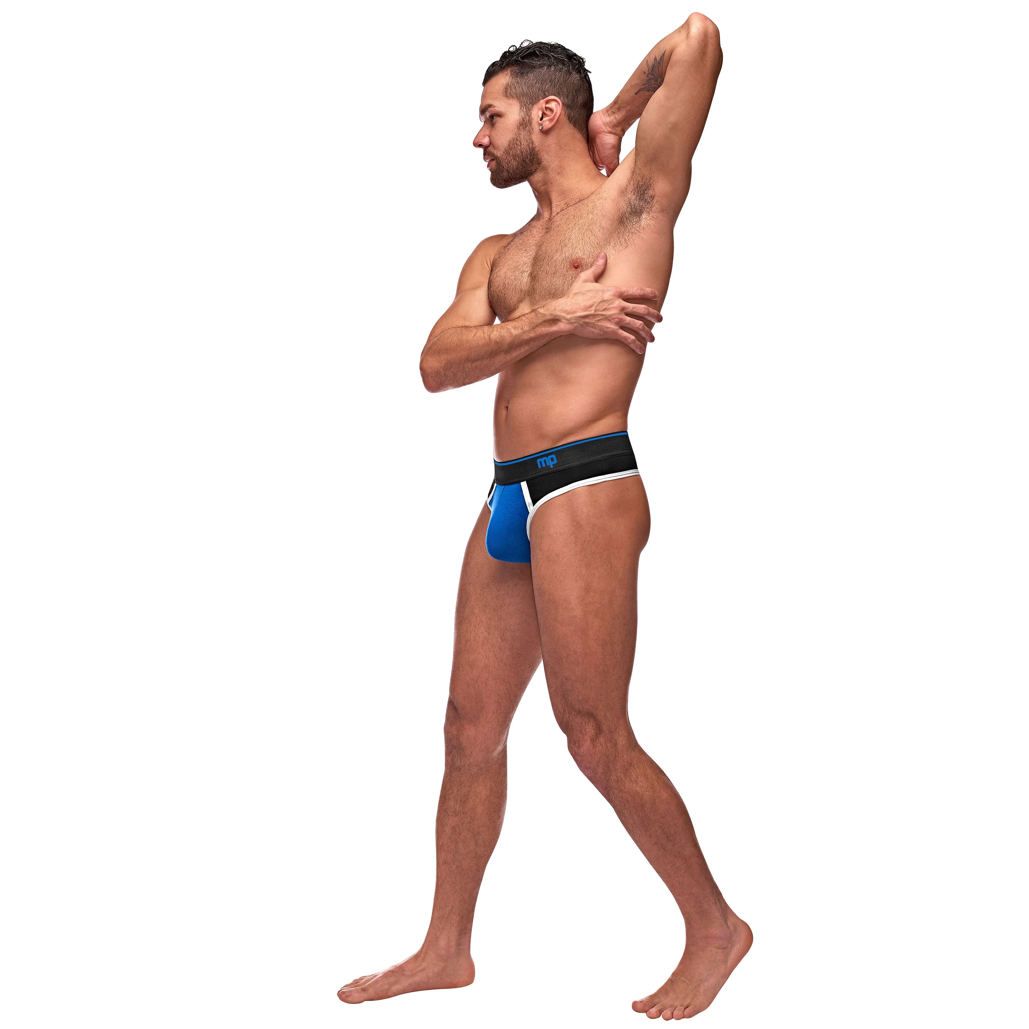 Retro Sport Panel Thong - L/ XL - Black/ Blue