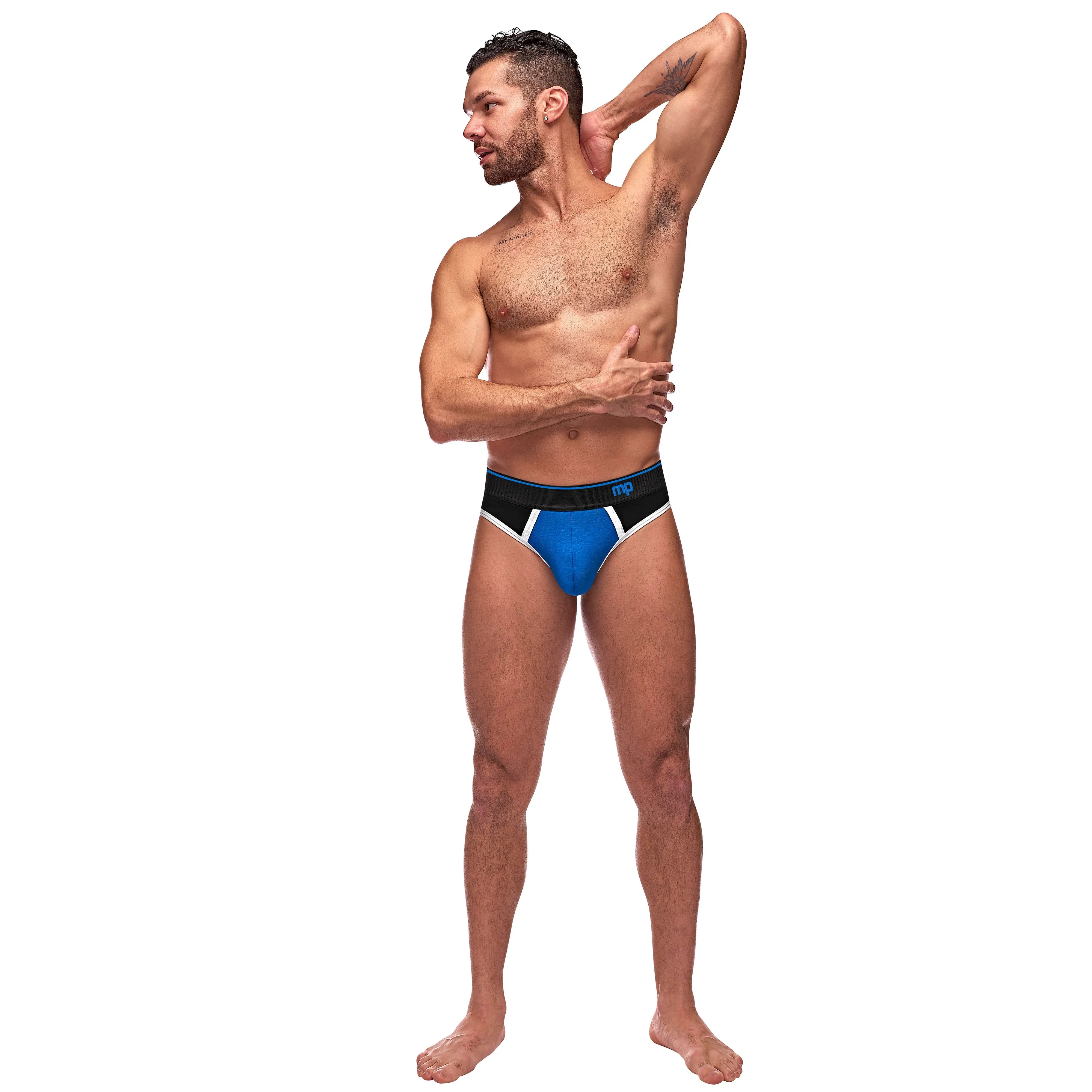 Retro Sport Panel Thong - L/ XL - Black/ Blue