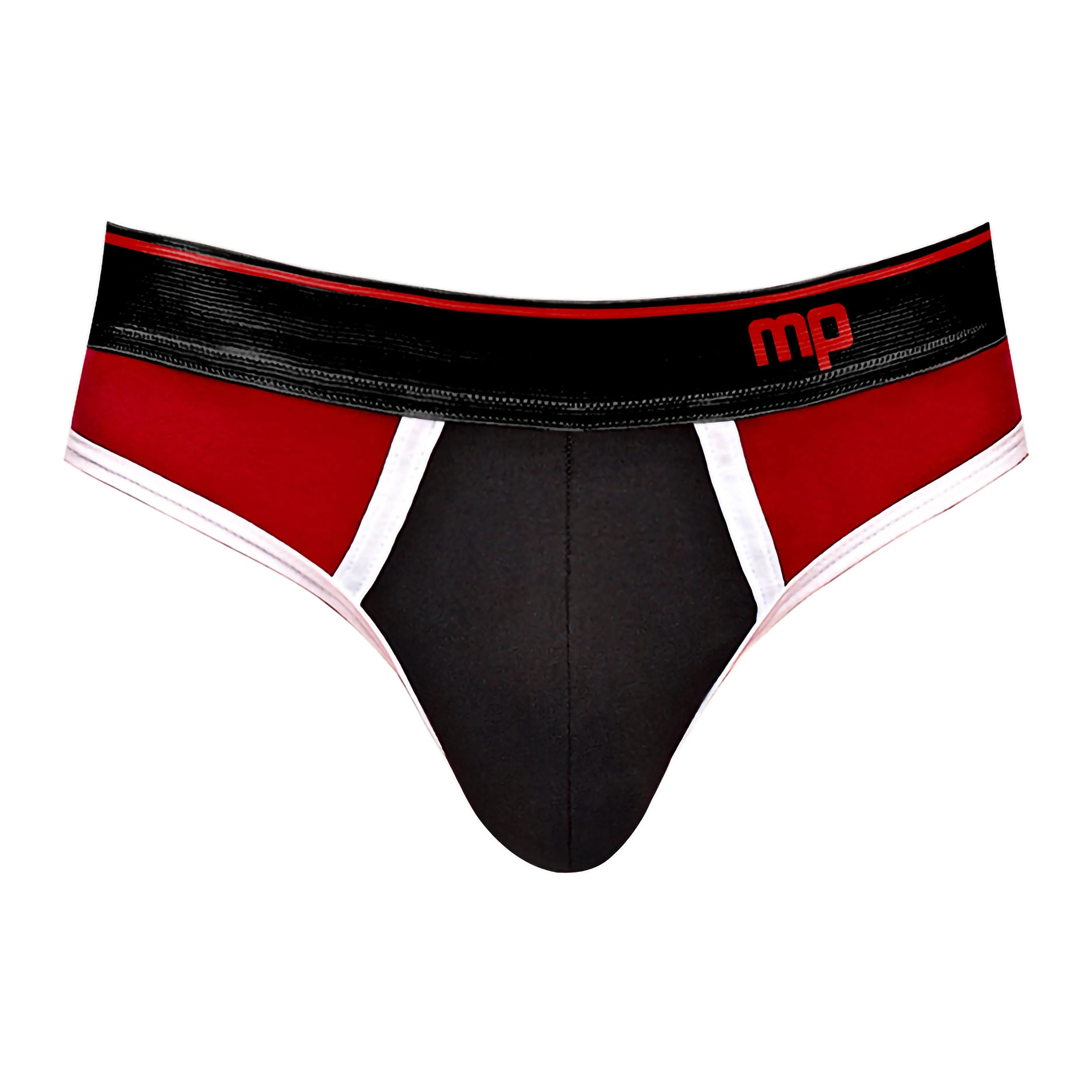 Retro Sport Panel Thong - L/ XL - Red/ Black