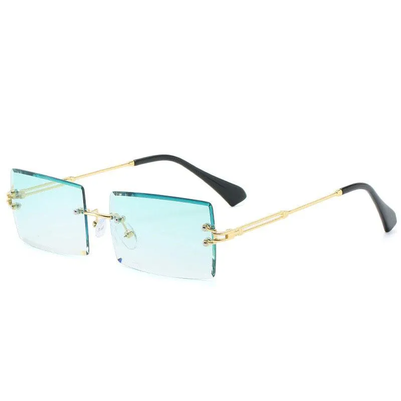 Retro Sunglasses For Women Rimless Gradient Frameless Sunglasses