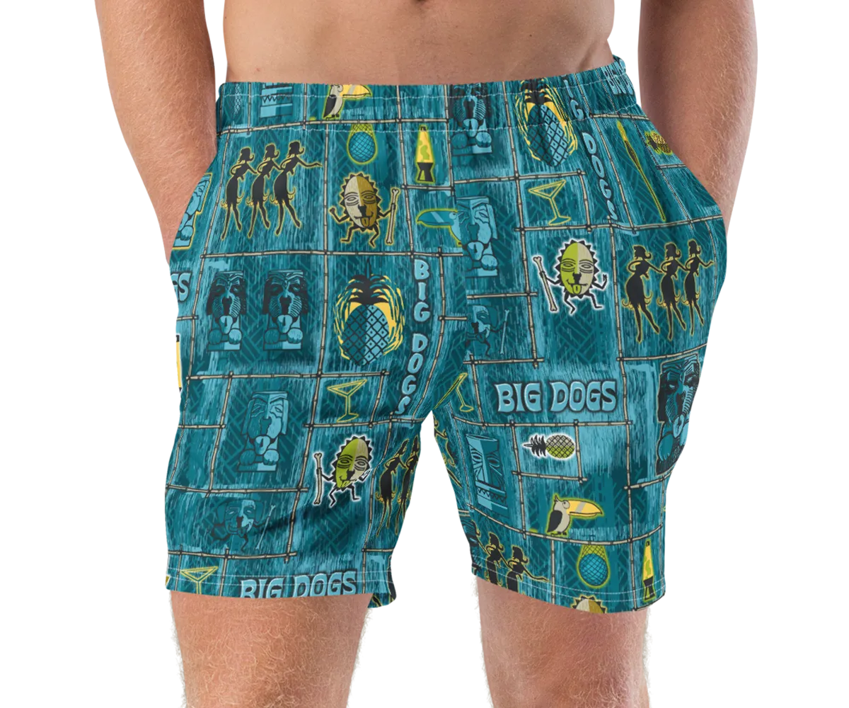 Retro Tiki Swim Trunks