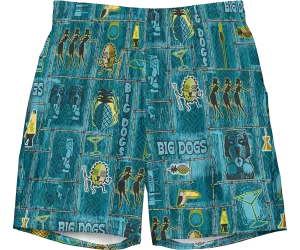 Retro Tiki Swim Trunks