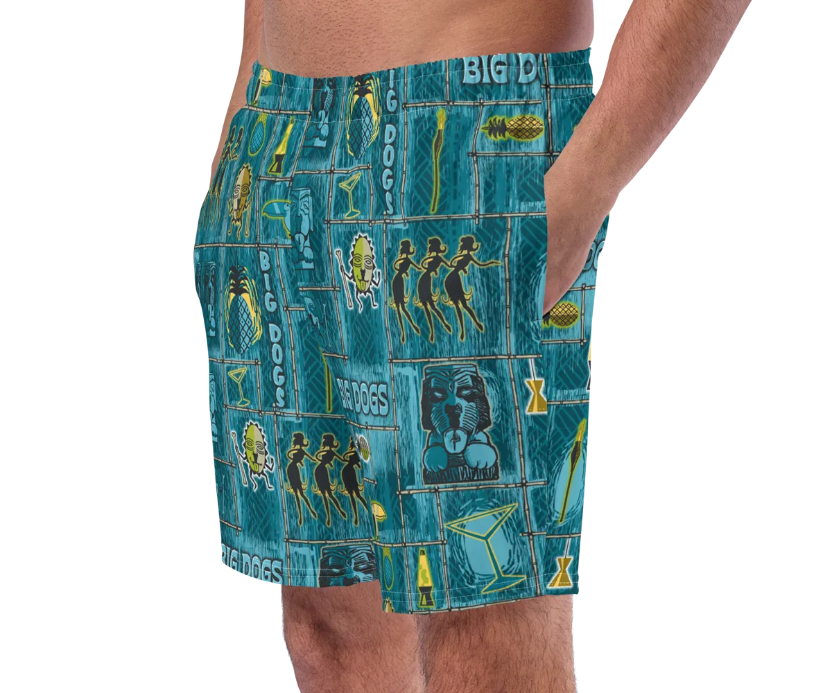 Retro Tiki Swim Trunks