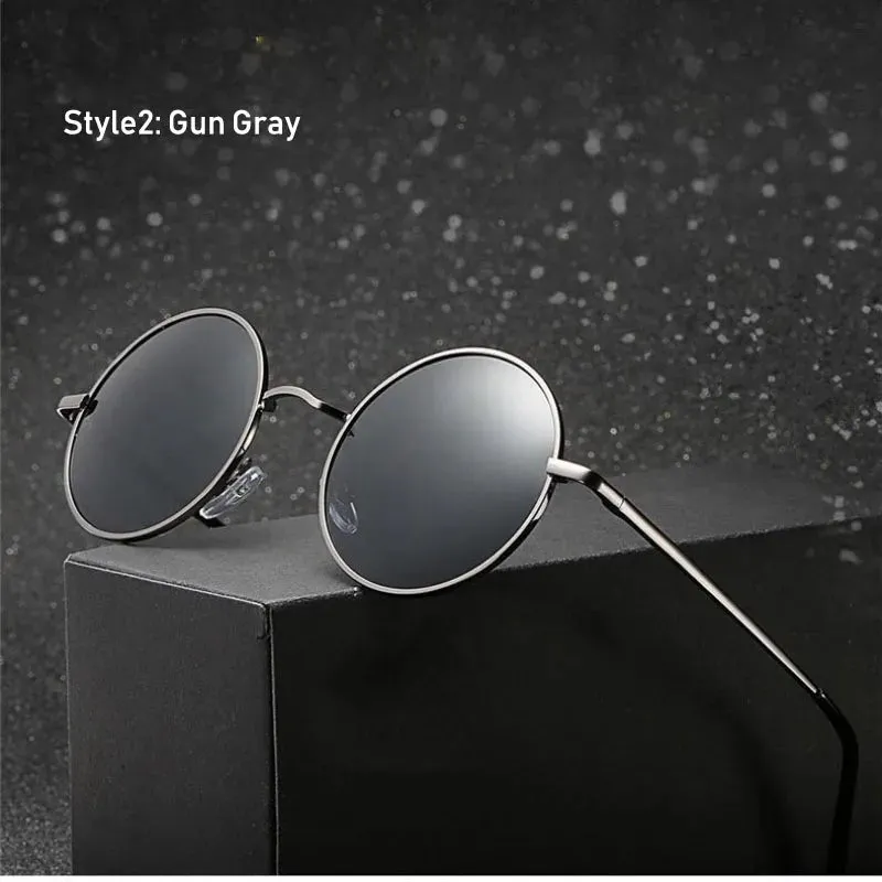 Retro Vintage Round Polarized Sunglasses Men