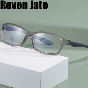 Reven Jate Men's Full Rim Rectangle Polycarbonate Sport Eyeglasses 81300