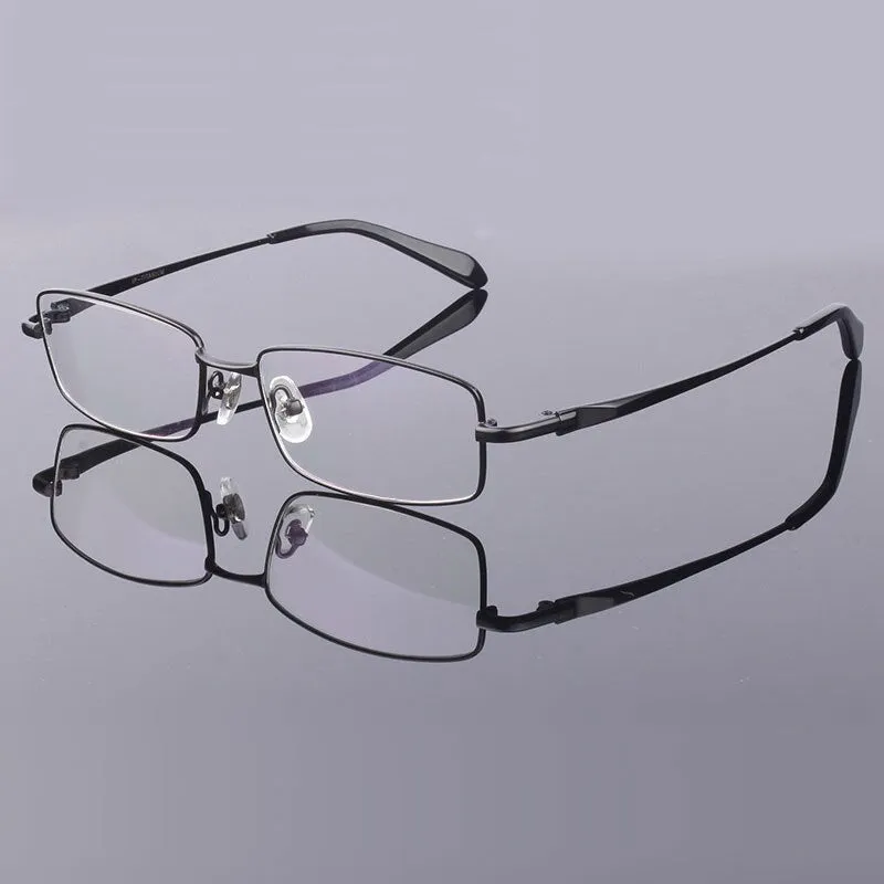 Reven Jate Men's Full Rim Square Titanium Alloy Eyeglasses 9867