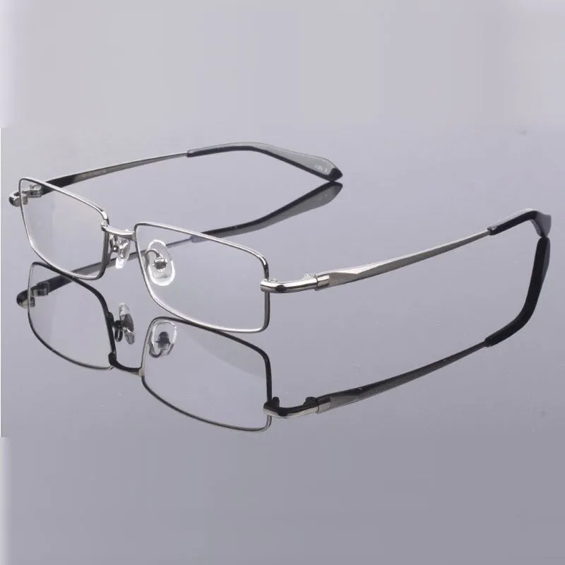 Reven Jate Men's Full Rim Square Titanium Alloy Eyeglasses 9867