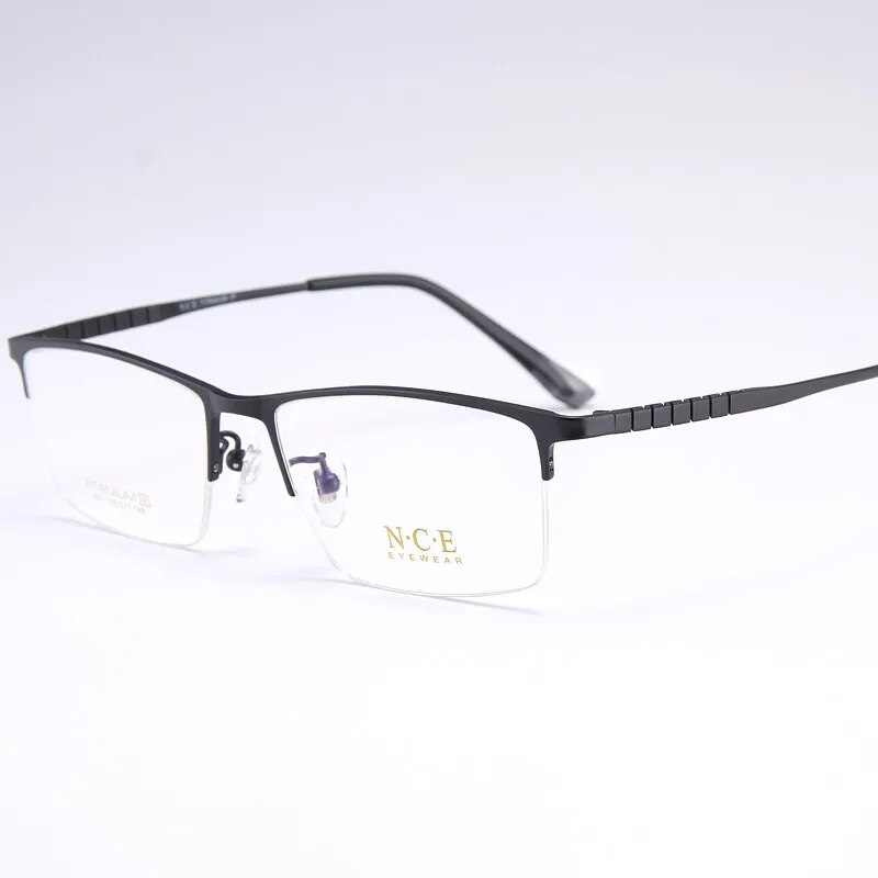 Reven Jate Men's Semi Rim Square Titanium Eyeglasses 5011