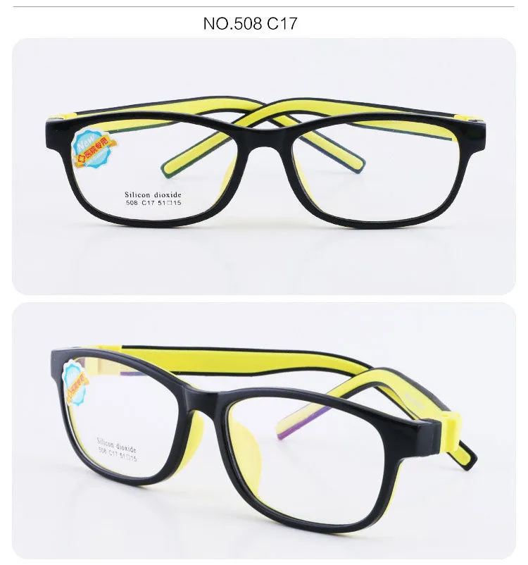 Reven Jate Unisex Children's Full Rim Square Tr 90 Silicone Eyeglasses 508