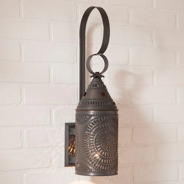 Revere Punched Black Sconce