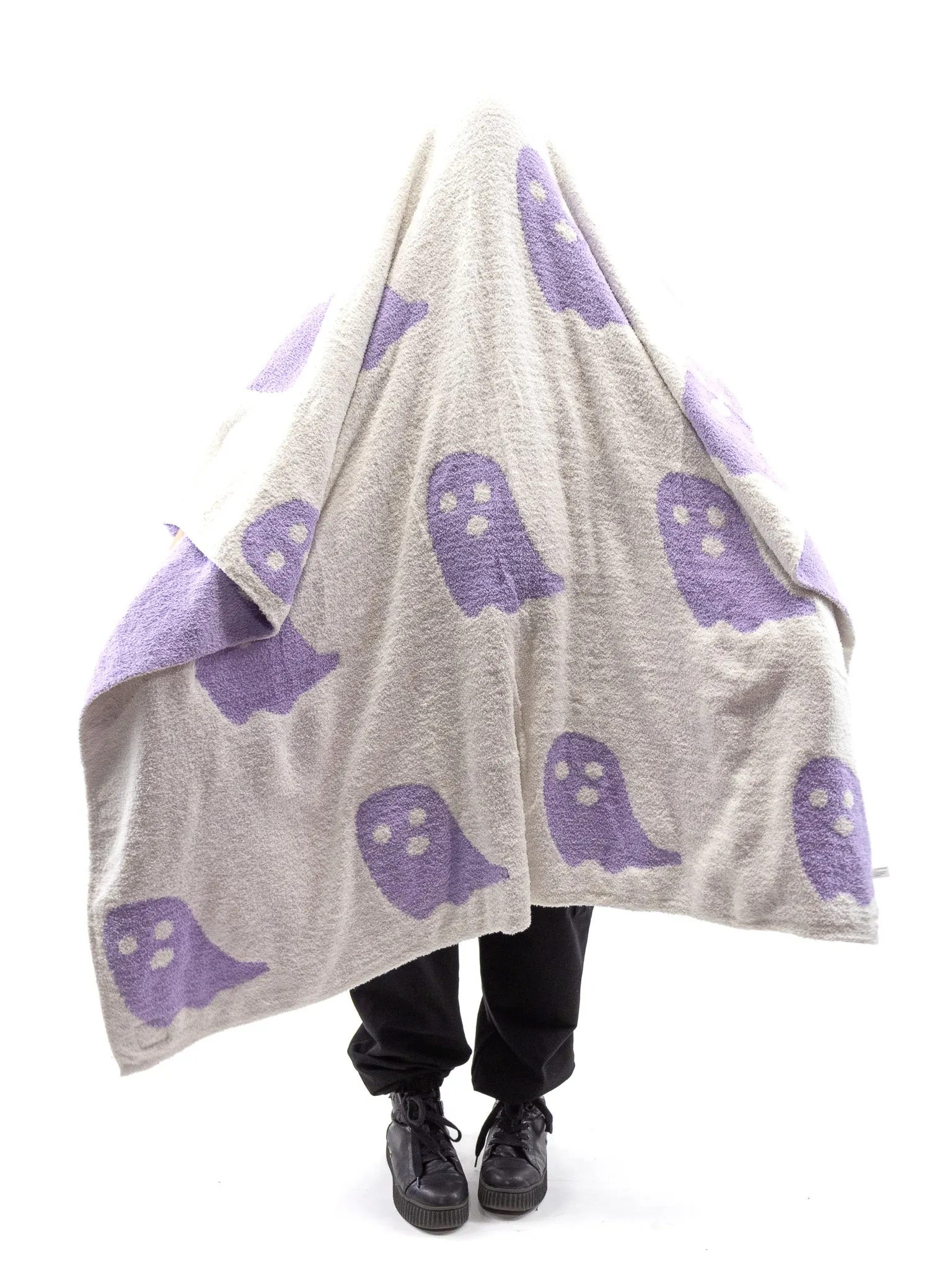 Reversible Ghost Throw Blanket- Lavender