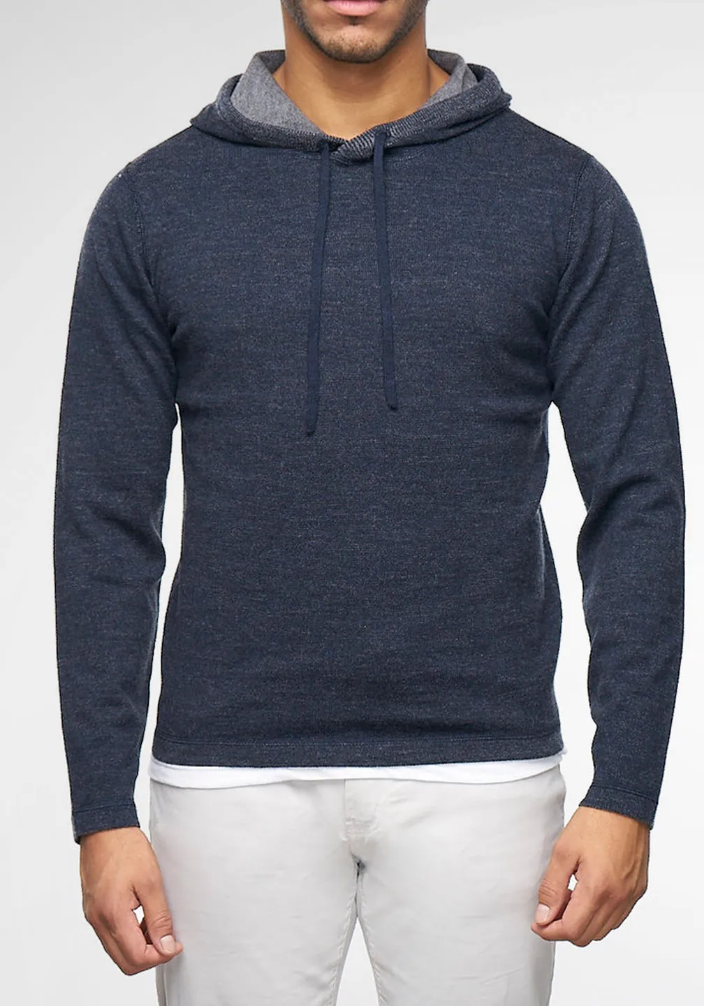 Reversible Italian Extra-Fine Merino Wool Hoodie Sweater