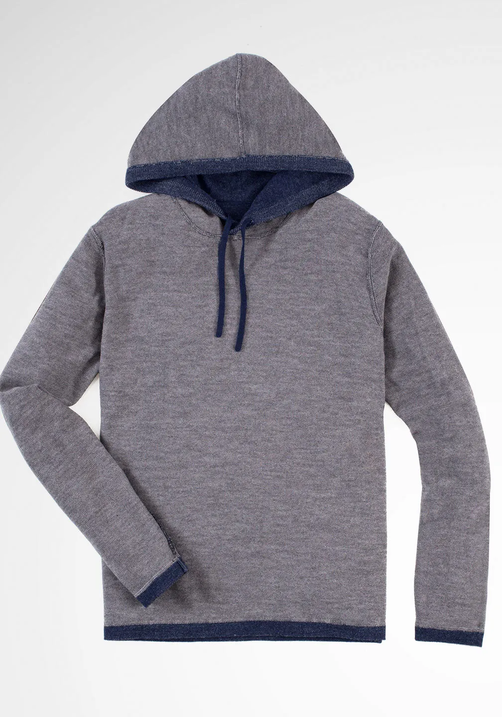 Reversible Italian Extra-Fine Merino Wool Hoodie Sweater