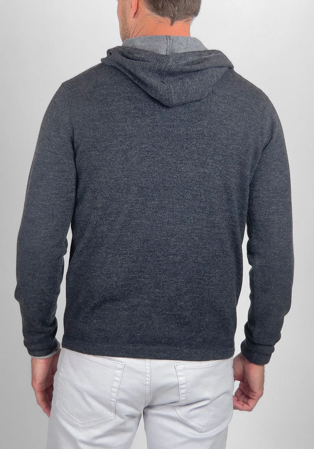 Reversible Italian Extra-Fine Merino Wool Hoodie Sweater