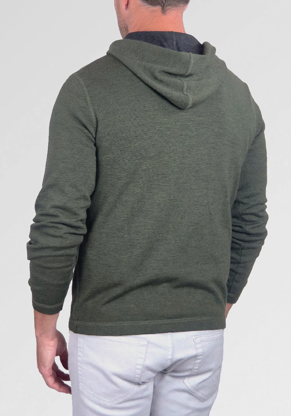 Reversible Italian Extra-Fine Merino Wool Hoodie Sweater