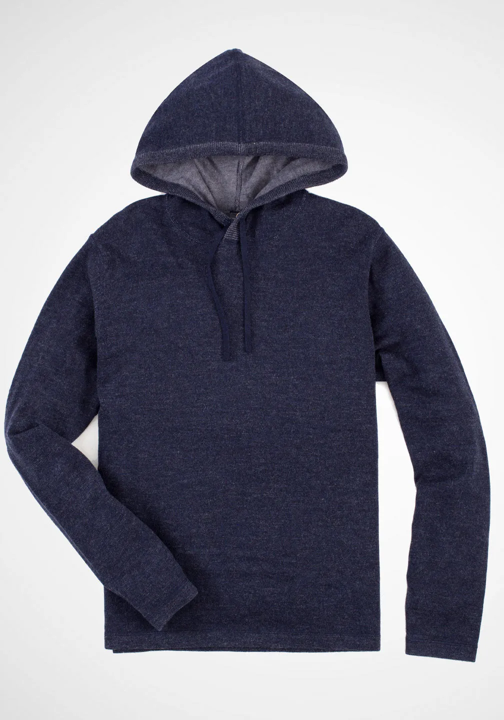 Reversible Italian Extra-Fine Merino Wool Hoodie Sweater