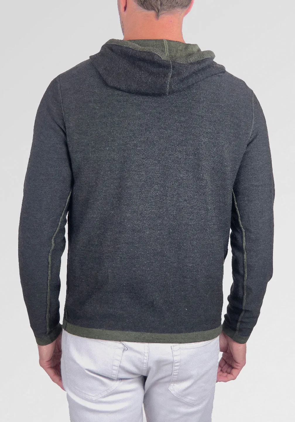 Reversible Italian Extra-Fine Merino Wool Hoodie Sweater