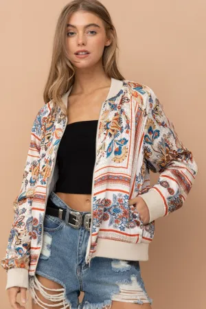 Reversible Satin Paisley Bomber Jacket