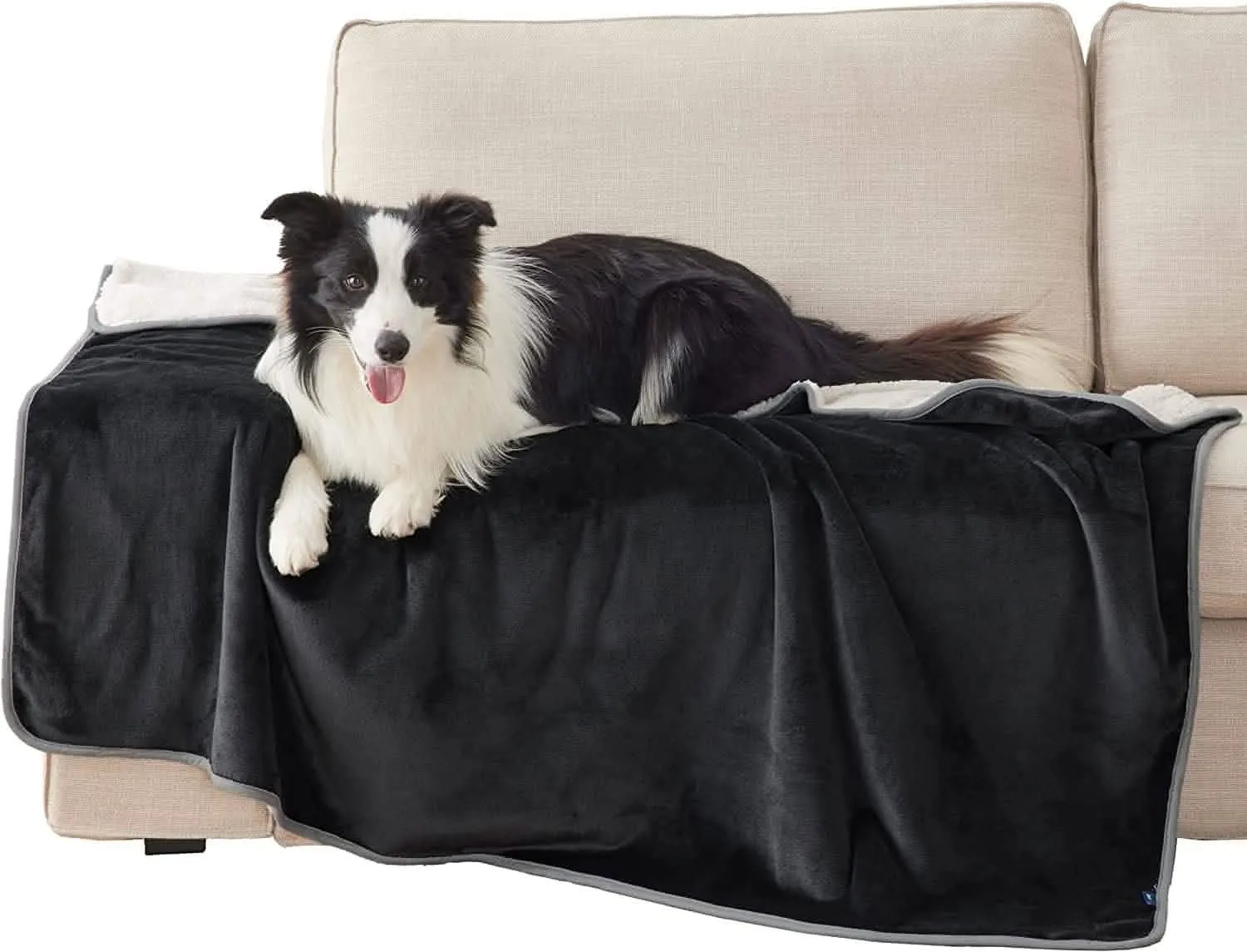 Reversible Sherpa and Microfiber Fleece Dog Blanket