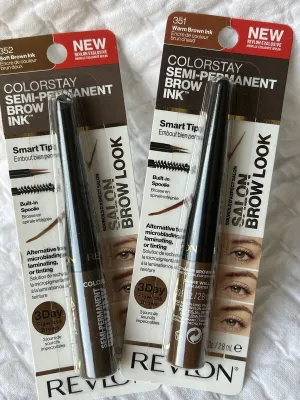 Revlon Colorstay Semi-Permanent Brow Ink, 351 Warm Brown Ink, 352 Soft Brown Ink