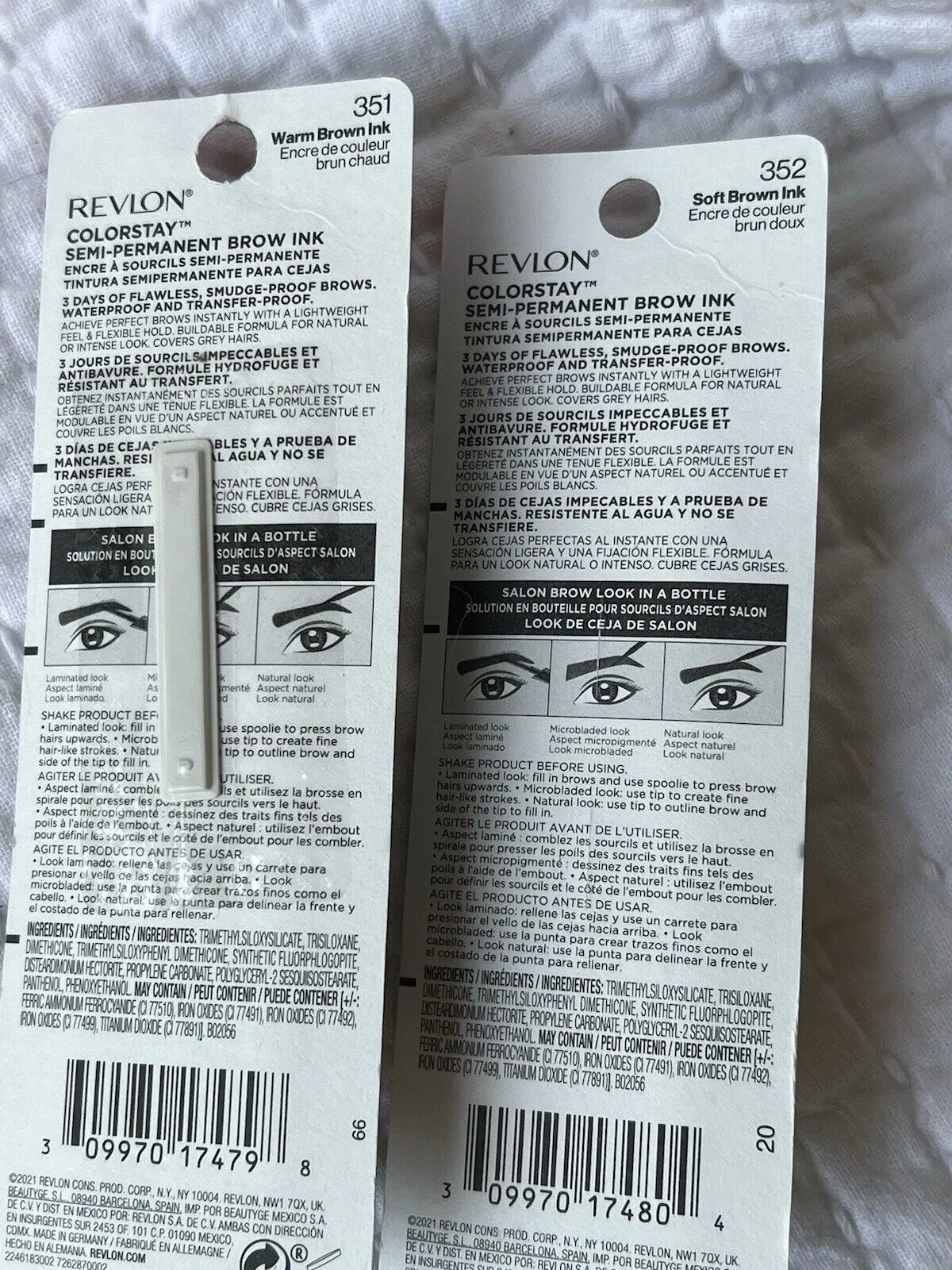 Revlon Colorstay Semi-Permanent Brow Ink, 351 Warm Brown Ink, 352 Soft Brown Ink