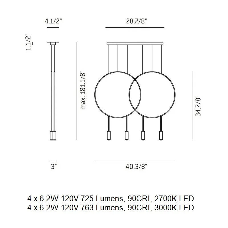 Revolta L73.2D Linear Pendant Light