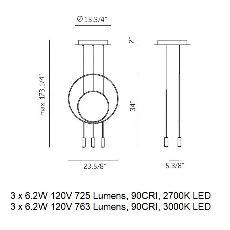 Revolta R40.1S1D Round Pendant Light