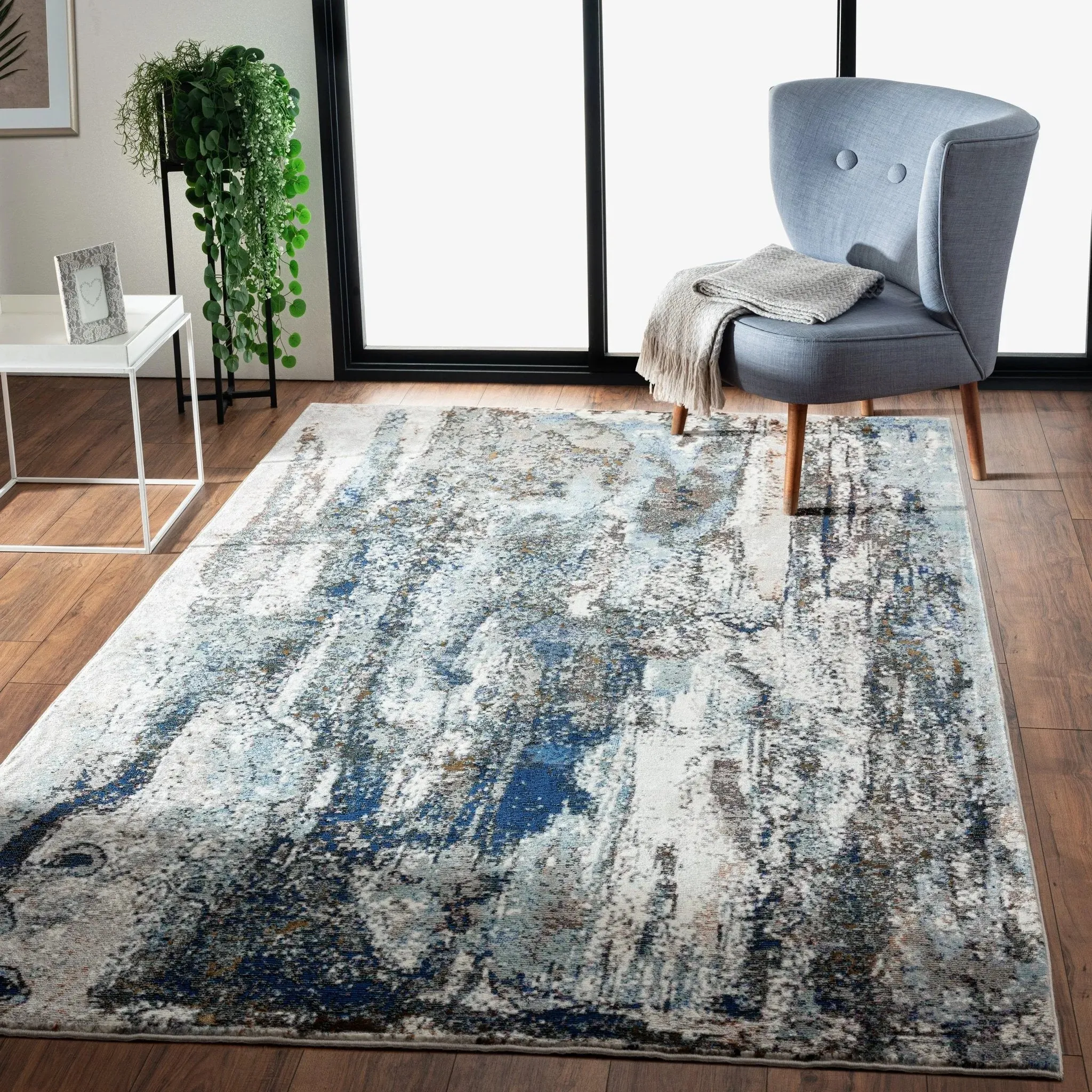 Revolution Lr81802 Blue/Gray Rug