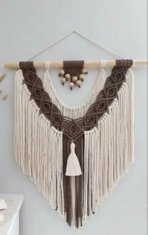 Reya Handmade Macramé White and Brown Wall Hanger