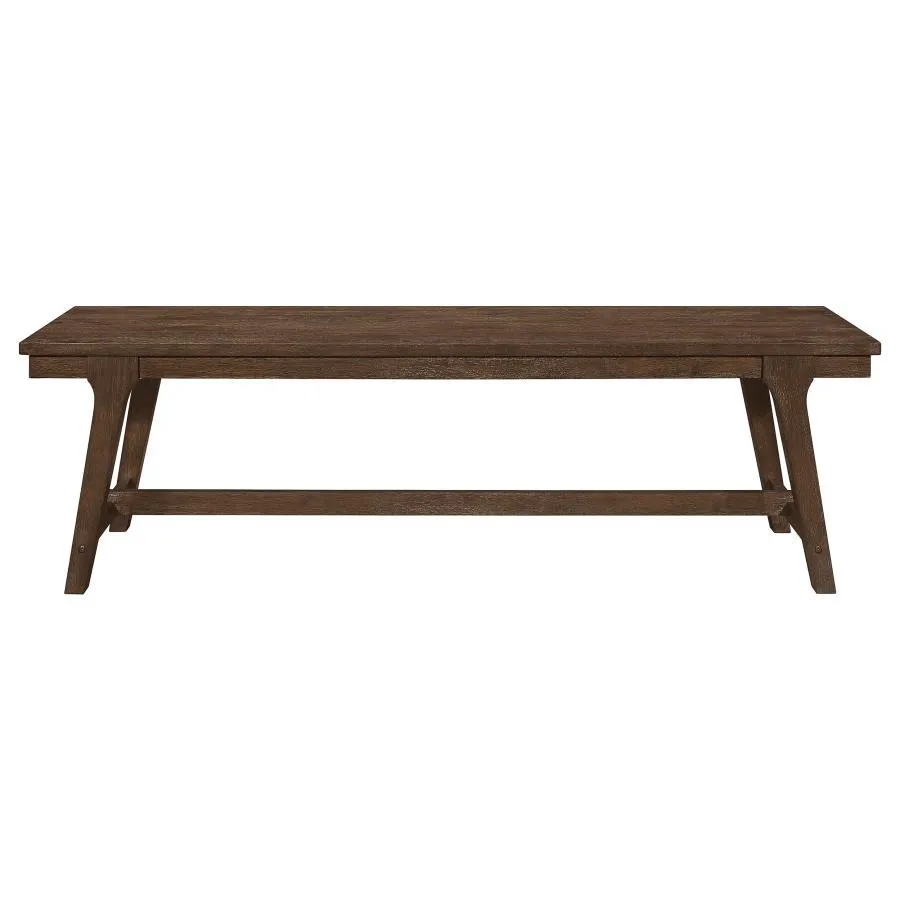 Reynolds - Wood Trestle Base Dining Bench - Brown Oak