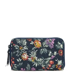 RFID Deluxe Travel Wallet - Fresh-Cut Floral Green