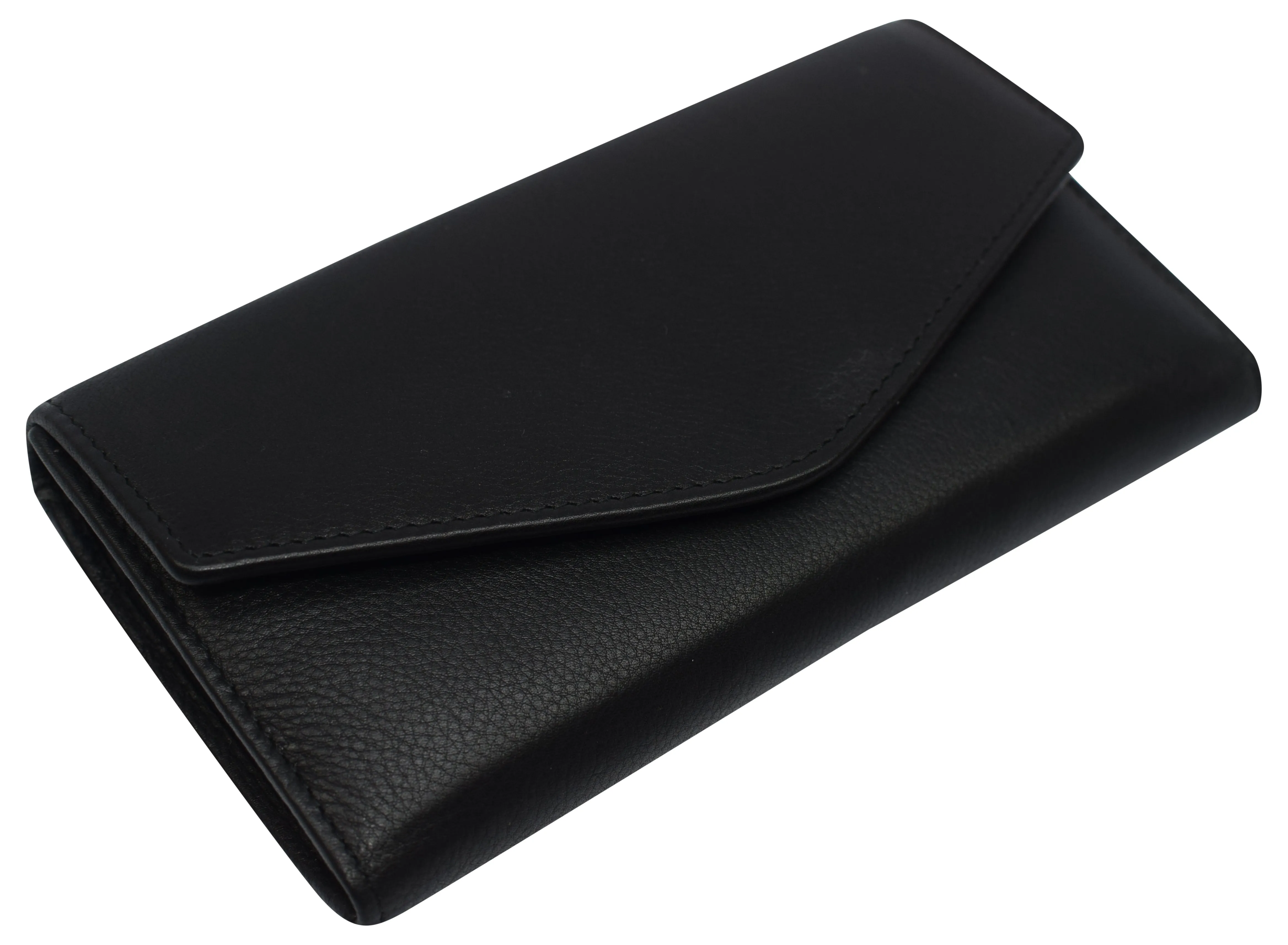 RFID Genuine Leather Women's Slim Flap Wallet Clutch Organizer