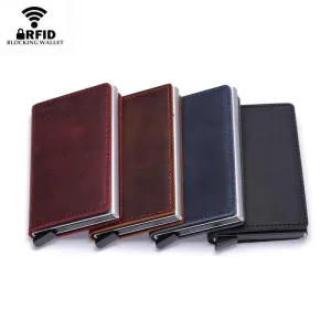 RFID Pop up Leather Multiple Slots Card Wallet Credit Card Holder