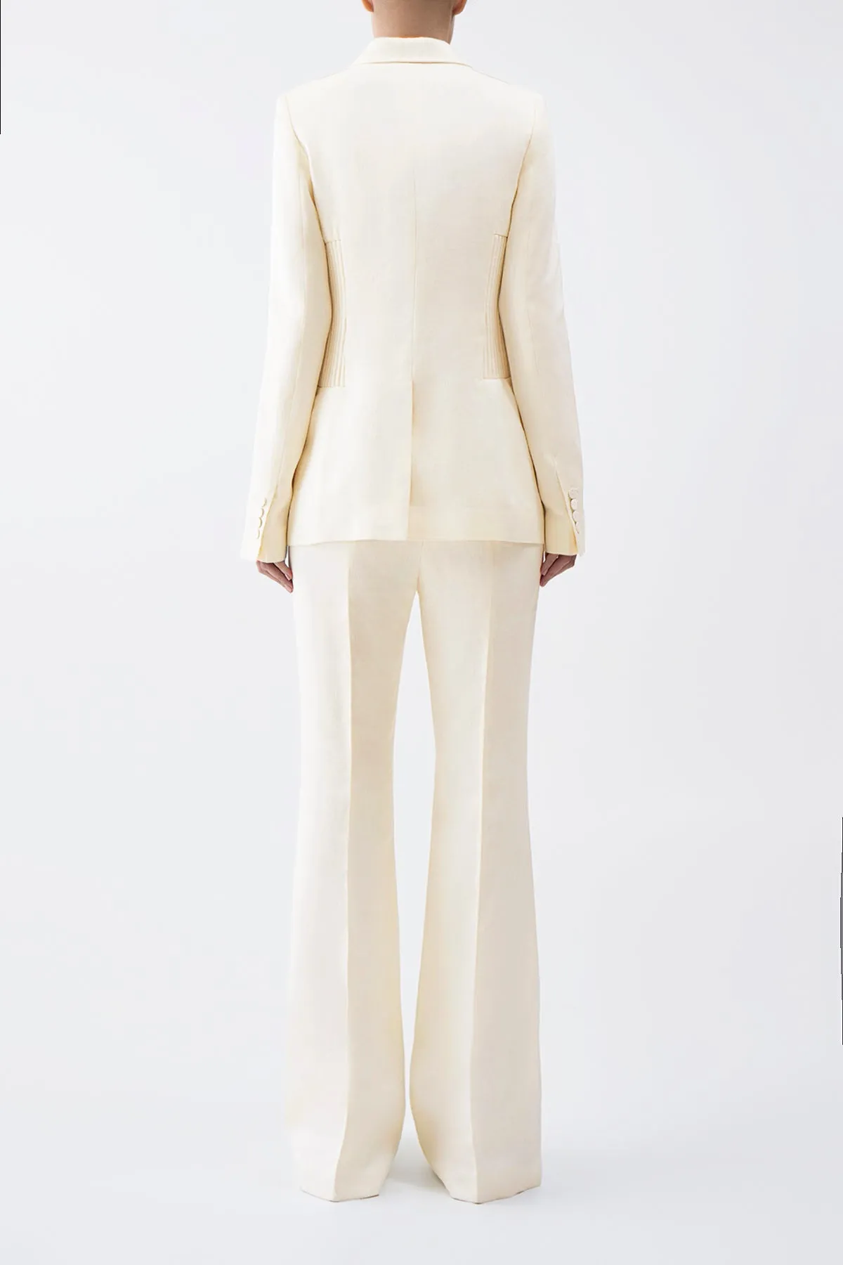 Rhein Pant in Ivory Textured Linen