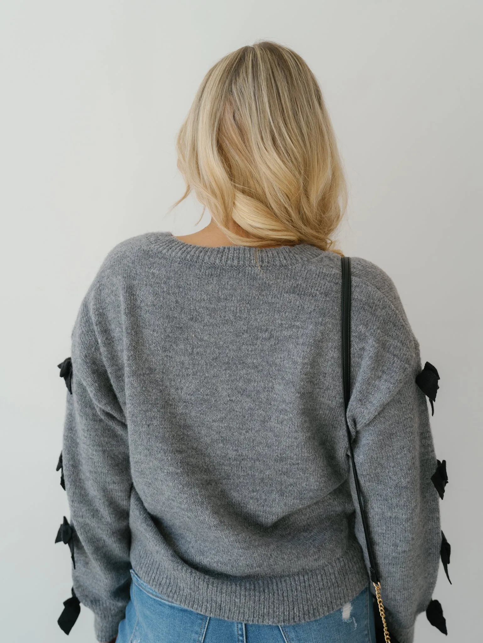 Rhiannon Bow Detail Sweater - Charcoal