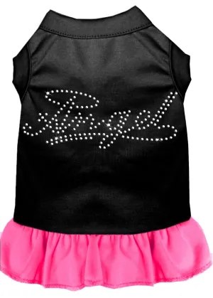 Rhinestone Angel Dress Black With Bright Pink Sm (10)