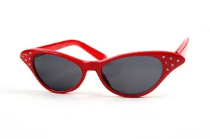 Rhinestone Cat Eye Sunglasses in Red